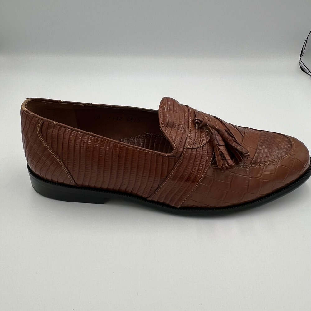 Belvedere Mens Brown Genuine Snakeskin All Leather Brogue Loafer Shoe Size 10 - Picture 11 of 16